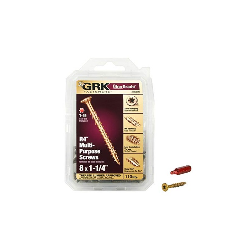 GRK Fasteners 96080 R4#8 x 1-1/4" Screws 110CT