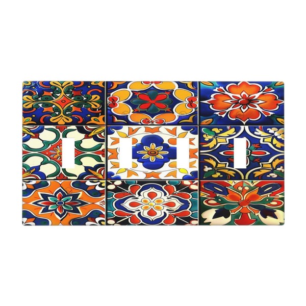 Ihsourgnitnem Light Switch Covers Floral Ceramic Tile Stone Bricks Mexican