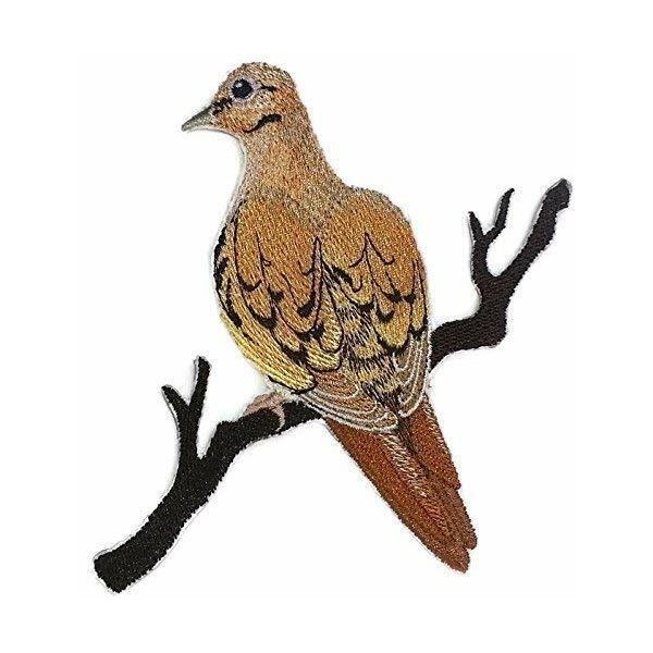 BeyondVision Single Mourning Dove Embroidered Iron on/Sew patch [4.7" X