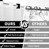 Black and White Hookless Shower Curtain with Snap in Liner,