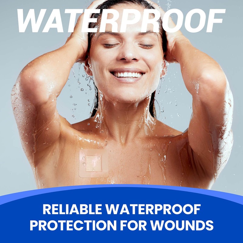 Large Waterproof Bandages 2x2 Silicone Foam Dressing for Sensitive Skin