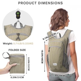 G4Free 10/15L Small Rucksack Foldable Backpack Lightweight Packable Daypack Travel Outdoor Hiking Shoulder Bag, Yellow, 20Liters