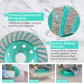 Diamond Grinding Wheel 100mm Turbo Segments Grinding Disc for Concrete Granite Marble Masonry Cup Grinding Disc LEKOMESH