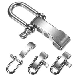 TIXIPEM Paracord Bracelet Shackle Buckle [4PCS] - Adjustable Metal U Bow Shackle Use for Survival Bracelets Belt & Outdoor Rope - [Silver-Flat Head] Screw Pin Anchor Buckles