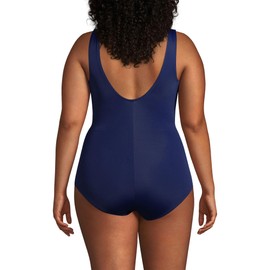 Lands' End Womens Chlorine Resistant Tugless Tank Soft Cup One Piece Swimsuit Deep Sea Navy Plus 20w