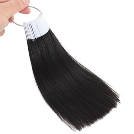 REDMENCO Proben Menschenhaar Farbtest 1B Natürliche Schwarz Proben für Salon Farbringe 30pcs 8 Zoll