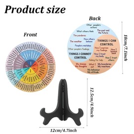 Shoyisenka Wooden Emotions Wheel, Feelings Wheel with Stand, Feelings Chart for Mental Health Decor, Office & School, Social Worker Tool