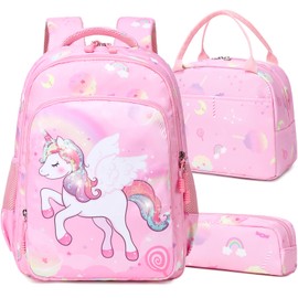 Meisohua Unicorn Backpack for Girls 3 in 1 School Bags for Kids Backpacks Set with Lunch Tote Pencil Bag Girls Backpack Elementary School