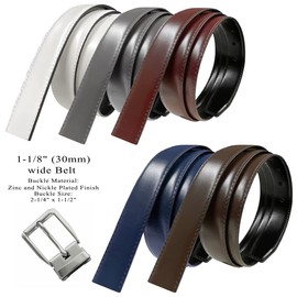 4010R-NP-RB30 Reversible Belt Genuine Leather Dress Casual Belt 1-1/8"(30mm) Wide (Black/Burgundy, 34)