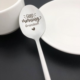 Gift for Grandson Christmas Birthday Gift Good Morning Grandson Spoon Graduation Wedding Fathers Day Valentines Day Gift Grandson Gift from Grandma Grandpa