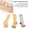 3Pairs Zipper Compression Socks Breathable Open Toe Over The Calf