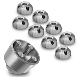 Stainless Steel Anti-Theft Nuts M6 M8 M10 M12 V2A Anti-Theft Security Nut V2A Nut Lock Anti-Theft Device 4-Hole (8 Nuts 1 Nut, M8 (Self-Locking)