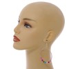 50mm Pink Glass and Multicoloured Ceramic Bead Large Hoop Earrings