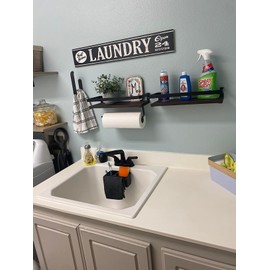 Utility Sink Faucet, Laundry Room Faucet with Pull Out Sprayer, Laundry Tub ABS Plastic Faucet, 4 Inch Centerset 3 Holes Installation Non-Metallic, Matte Black