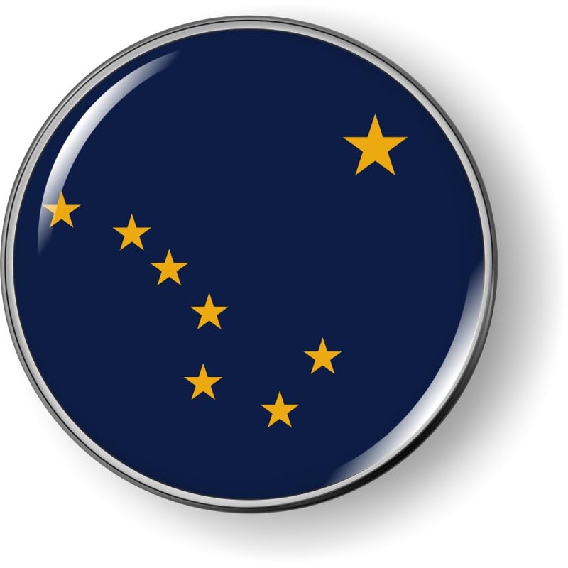 Alaska State Flag 3D Domed CAR Emblem Badge Sticker Flexible