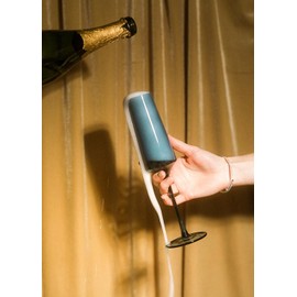 Saludi Colored Champagne Flutes - As Seen on 'Bachelor in Paradise' - 6.5oz (Set of 6) Stemmed Glass - Great for All Occasions and Gifts - Luxury, Durable, Hand-Blown (Midnight Blue)