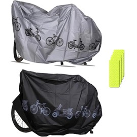 Bicycle Covers for Outdoor Use, Bicycle Garage Protective Cover, Rain Cover, Bicycle 2 Pieces, Bicycle Tarpaulin, Anti-Dust Bicycle Cover for Mountain Bike, Electric Car, Bicycle, Road Bike Cover