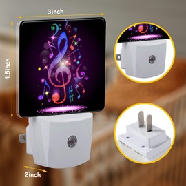 Neidius Night Light for Kids Girls Boys,Shining Colorful Music Notes Stars LED Night Light Plug into Wall with Dusk to Dawn Sensor for Room Decor,Hallway,Kitchen,Bathroom,Nursery,Stairs