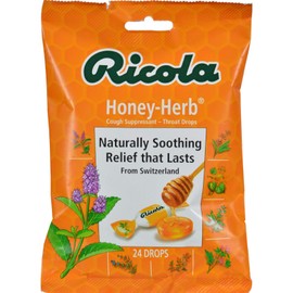 Ricola Honey Herb Cough Suppressant Throat Drops | Naturally Soothing Long-Lasting Relief - 24 Count (Pack of 12) Bags
