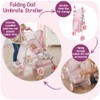 Badger Basket Folding Doll Umbrella Stroller for Dolls Up to