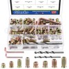 Glarks 134Pcs 1/4"-20 5/16"-18 Furniture Screw in Nut Threaded Inserts