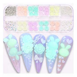 Kistreao 300 Unidades De Abalorios De Uñas De Pascua Con Purpurina Pa