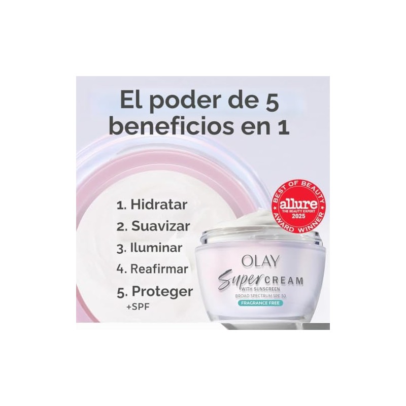 Olay Super Cream Protector Solar Spf Hidratante Facial Ligero Fragancia
