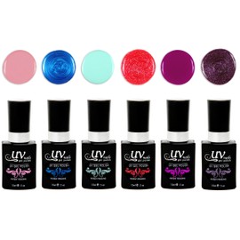 UV-NAILS Gel nail polish cure with UV or LED nail lamp gel polish for nails Set of 6 (BARCELONA)