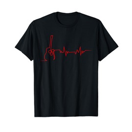 Acoustic Guitar Heartbeat Cool Design for Guitarists T-Shirt