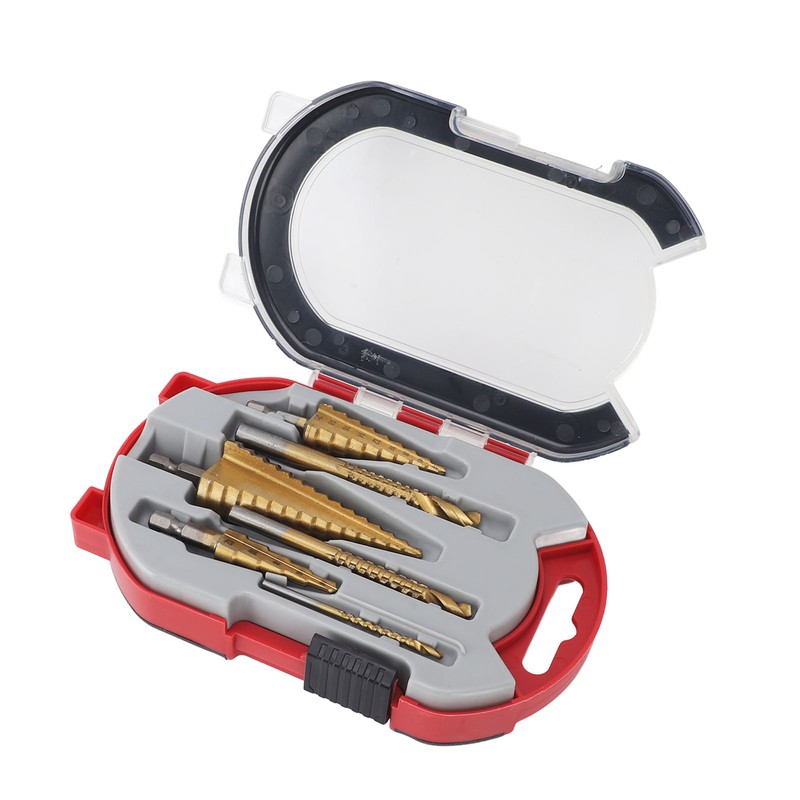 6PCS Step Drill Bit Set Hex Shank Electric Step Drill