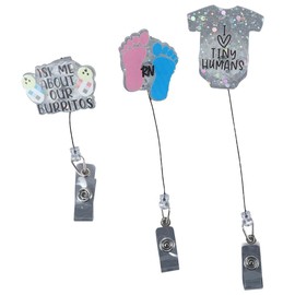 petofqq 3Pcs Badge Reels, Cute Keychain Bag Pendant Key Chain, Charm Decorative Small Pendant