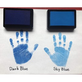 ReignDrop Ink Pad For Baby Footprint & Handprint - Creates Impressive Long Lasting Keepsake Stamp for Infant & Kids. Smudge Proof, Easy to Wipe Off Skin, Safe & Gentle Acid Free(Dark Blue)