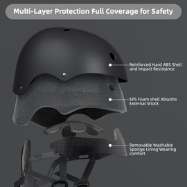 KORIMEFA Kids Bike Helmet Toddler Helmet for 2-13 Years Old Boys Girls Adjustable Skateboard Helmet Multi-Sports Lightweight Helmet Safety Protection Gear for BMX Cycling Skateboard Scooter