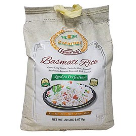Zafarani Aged Basmati Rice Aromatic Extra Long Grain Rice from India 20 LB