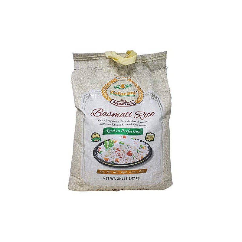 Zafarani Aged Basmati Rice Aromatic Extra Long Grain Rice from