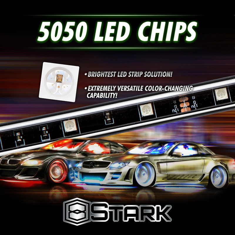 4 PCS - Neon Undercar Glow Light/Underglow/Show Car Lights Kit
