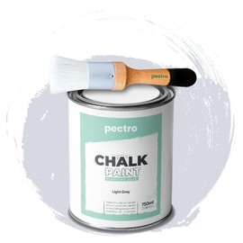 Chalk Paint for Furniture 25 fl.Oz. (750ml) + Special Chalk Paint Brush - Furniture Paint no Sanding or Priming - Chalk Finish Wood Paint - DIY Projects Home Decor & Improvement (LIGHT GRAY)