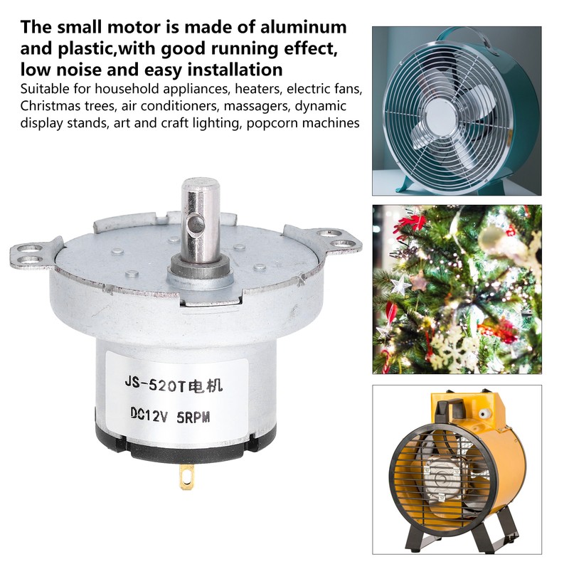 JS‑520T Synchronous Motor Durable DC 12V 5RPM Gear Motor for