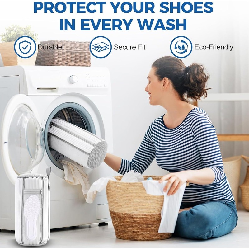 Sezau Shoe Washing Machine Bag 2 Pack with Insole Pocket,