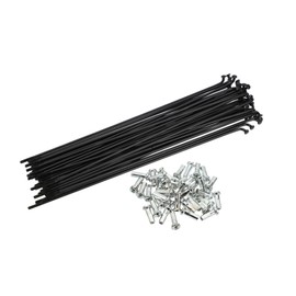 ACROPIX 40 Pcs 14G J Bend 168mm x 2mm Bike Bicycle Spokes with Nipples Steel Black Car Parts