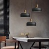 Modern Black Pendant Light Over Kitchen Island,Industrial Pendant Lighting,Adjustable Wood