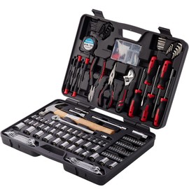 245 Piece MECHMAX Home Tool Set with Tool Box Storage Case, for Household, Car, Apartment, Office, Dorm, New House, Back to School, and as A Gift