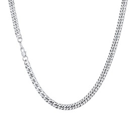 Richsteel Men's Curb Chain Stainless Steel Cuban Necklace in 5 mm/7 mm/10 mm/13 mm Wide Punk Solid Necklace in 46 cm - 76 cm Long, No Gemstone