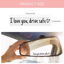 3 PCS I Love You Drive Safe Rearview Mirror & Window Decals Vinyl Car Stickers for Women, Inspirational Mirror Quotes, Vanity & Car Interior Decor Stickers (I Love You Drive Safe)