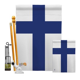 Nationality Finland Garden House Flags Kit Regional Nation International World Country Particular Area Small Decorative Gift Yard Banner Double-Sided Made in USA 28 X 40