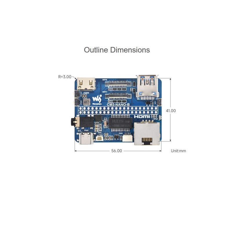 Nano Base Board for Raspberry Pi Compute Module 5 Lite/eMMC