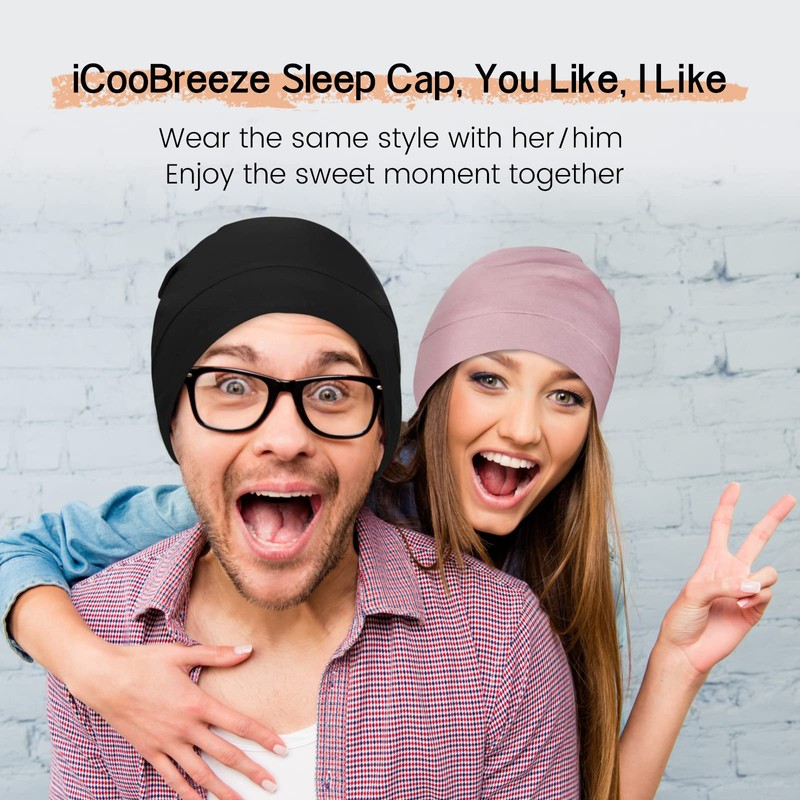 iCooBreeze Satin Hair Bonnet for Sleeping,Silky Satin Lined Sleep Cap