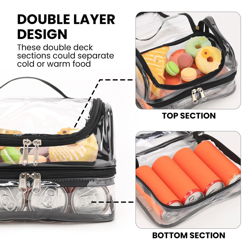 BORMELUN Clear Lunch Bag for work Transparent See Through Lunch
