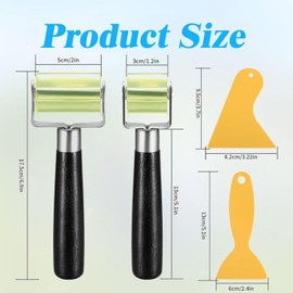 Amazleer 2 Pcs Sound Deadening Roller Kit for Cars Sound Deadening Roller Sound Proofing Roller Car Audio Soundproof Pad Insulation Pad Floor Carpet Wallpaper Rubber Rolle with Scraper Blades