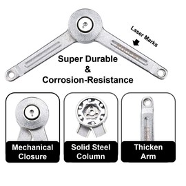 Kocent Heavy Duty Lid Stay Hinges Folding Lid Support Hinge for Cabinet,Closet,Wardrobe or Toy Box, Slided Down The Flap Lid Without Smashing Fingers, (35lb/110 Degree /2 PC)